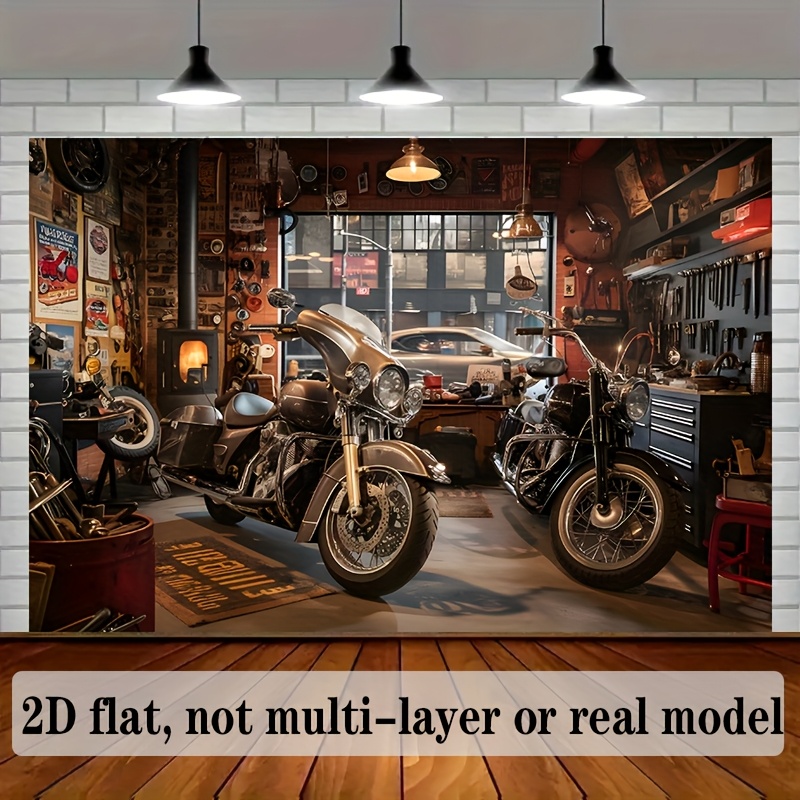 오토바이 차고 태피스트리 클래식 바이크 작업장 도구 맨 - Tools For Motorcycle Workshop 리뷰 및 가격
